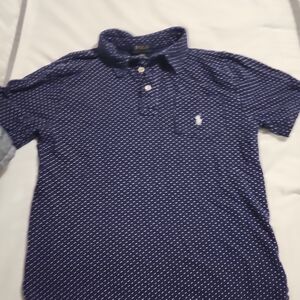 Polo by Ralph Lauren Boy's Polka Dot Polo Shirt - Navy